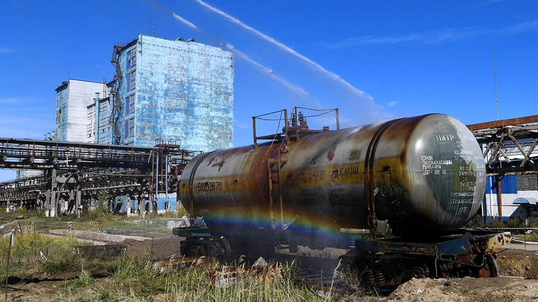 На территории бывшего предприятия «Усольхимпром» в городе Усолье-Сибирском