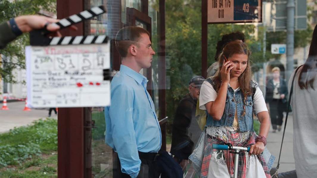 Съемка кино хлопушка