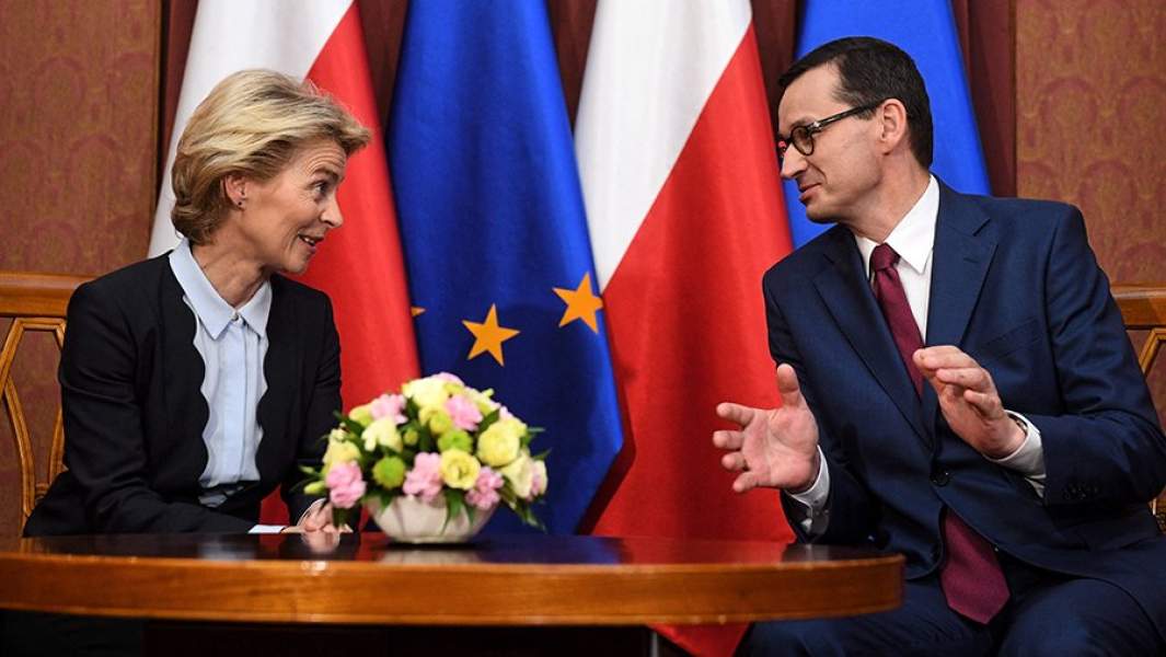 Избранная на пост председателя Европейской комиссии Урсула фон дер Ляйен и премьер-министр Польши Матеуш Моравецкий