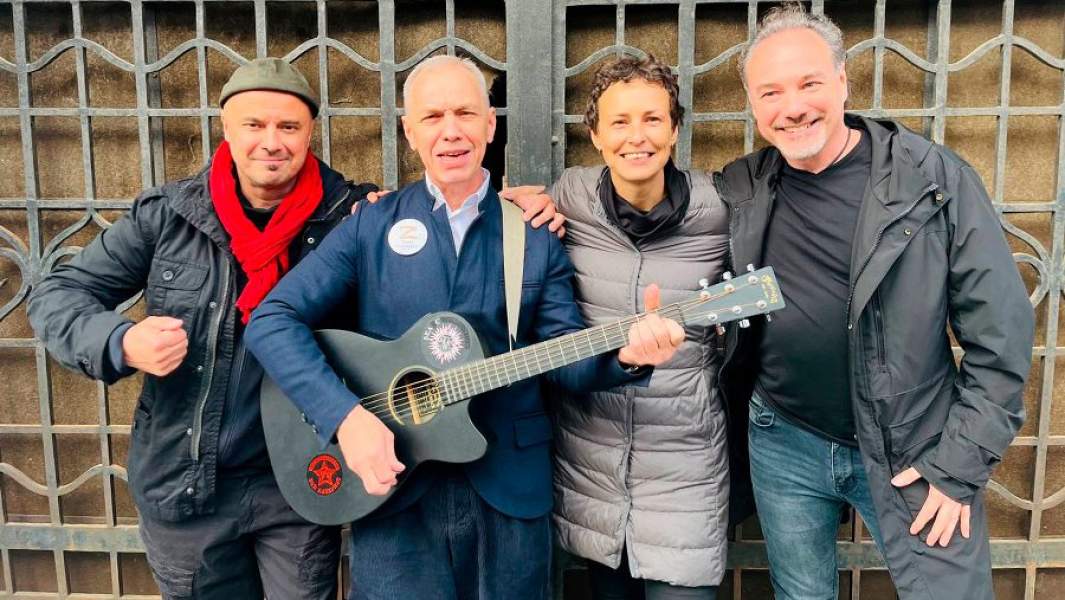 Влад Маленко, Александр Ф Скляр, Юлия Чичерина, Джанго перед концертом