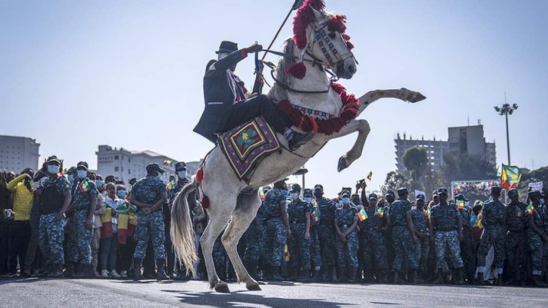Митинг в поддержку правительства и национальных войск в борьбе с сепаратистами «Народный фронт освобождения Тыграя» в Аддис-Абебе