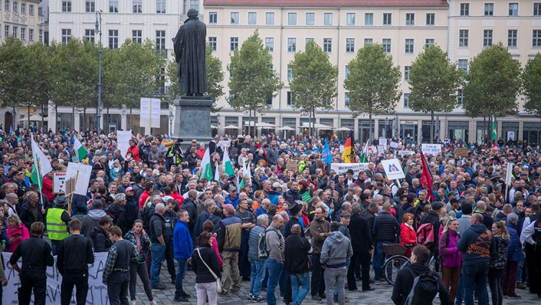 Акция протеста в Дрездене