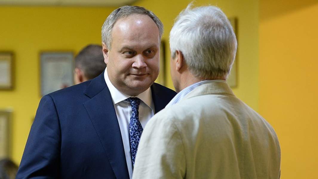 Заместитель министра спорта РФ Юрий Нагорных на отчетно-выборной конференции Союза биатлонистов России в Москве. 2014 год