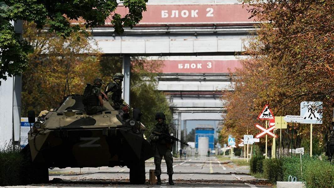 Российские военнослужащие на территории Запорожской атомной электростанции