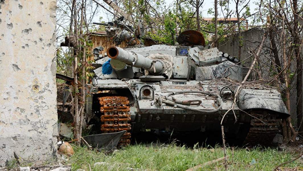 Подбитый танк ВСУ