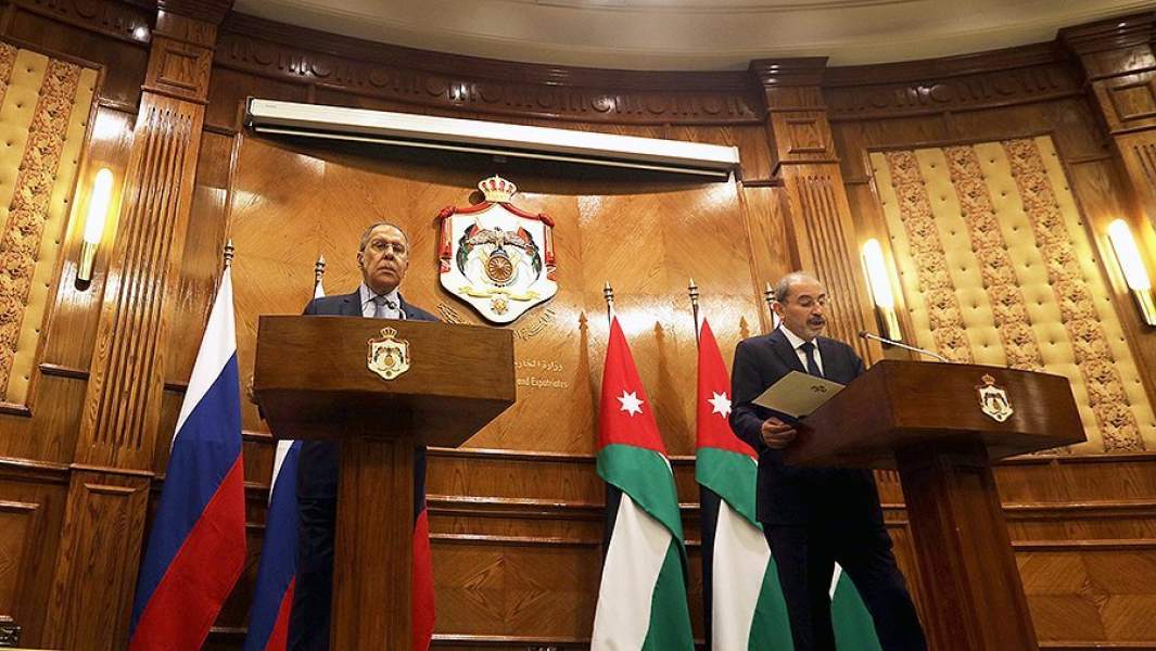 Министры иностранных дел РФ Сергей Лавров и Иордании Айман Сафади во время пресс-конференции по итогам встречи