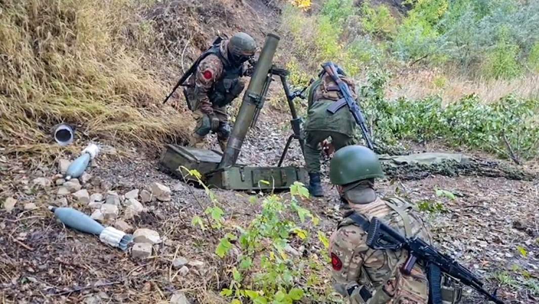 Расчет миномета 2Б14 «Поднос» в зоне проведения специальной военной операции