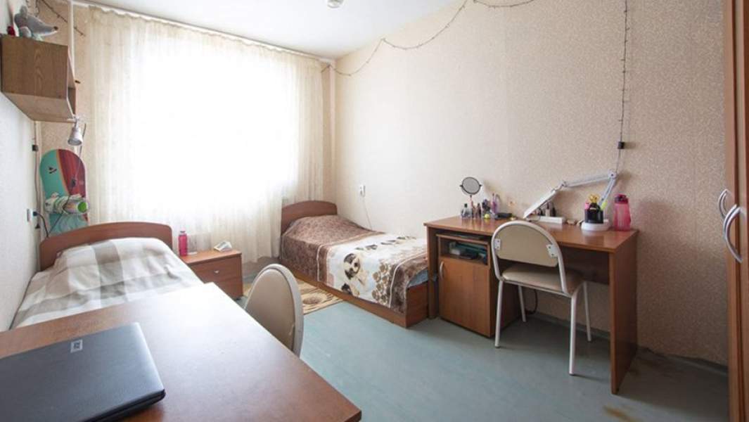 Жилая комната в одном из корпусов общежития кампуса СФУ в Красноярске