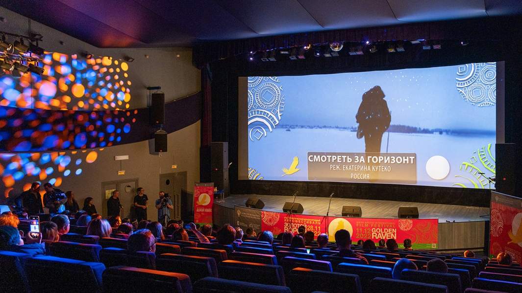 Просмотр конкурсного фильма в кинотеатре 