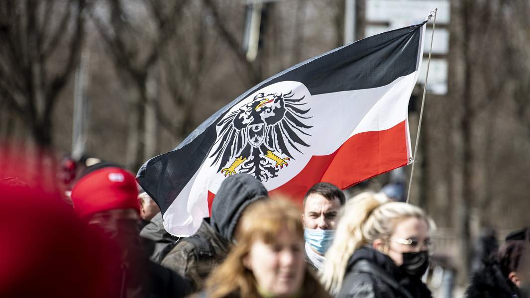 Демонстрация правых экстремистов и «рейхсбюргеров»