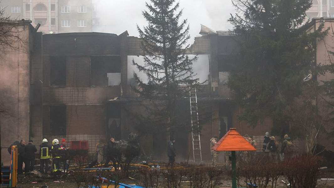 Падение вертолета в Киеве