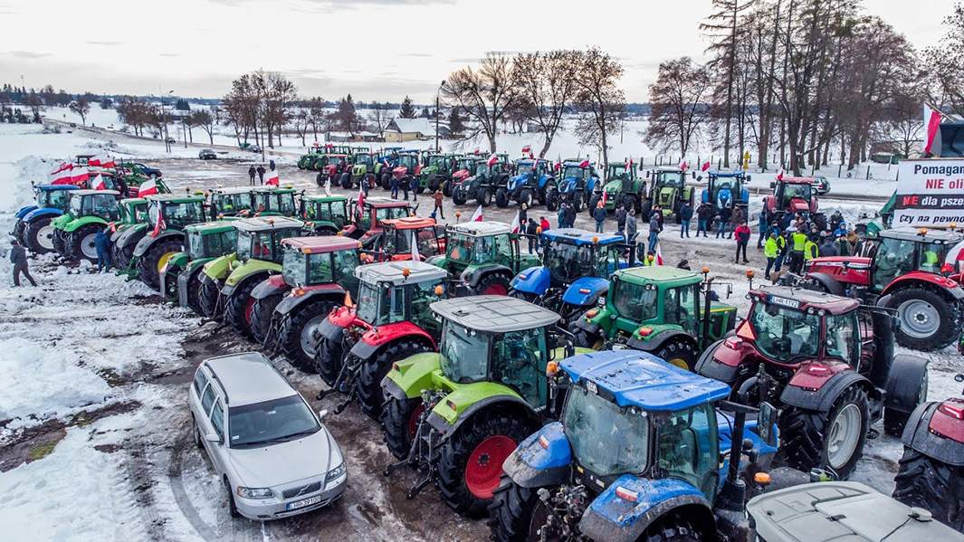 Протесты фермеров в Хрубешуве, Польша