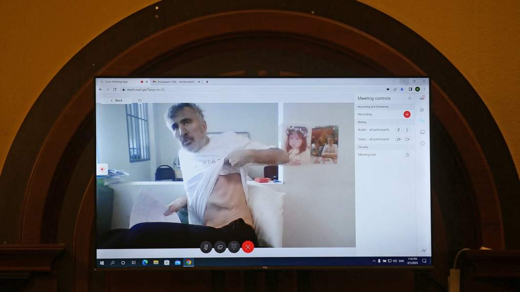 Экс-президент Грузии Михаил Саакашвили во время судебного заседания