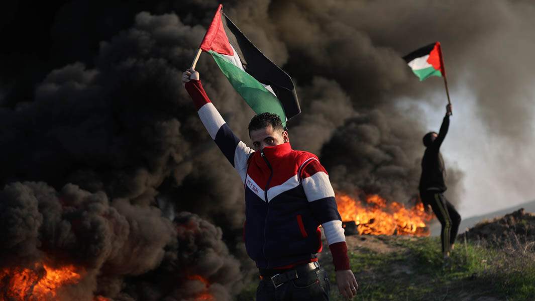 Протест против израильских военных операций, в результате которых в лагере Дженин погибли не менее девяти палестинцев