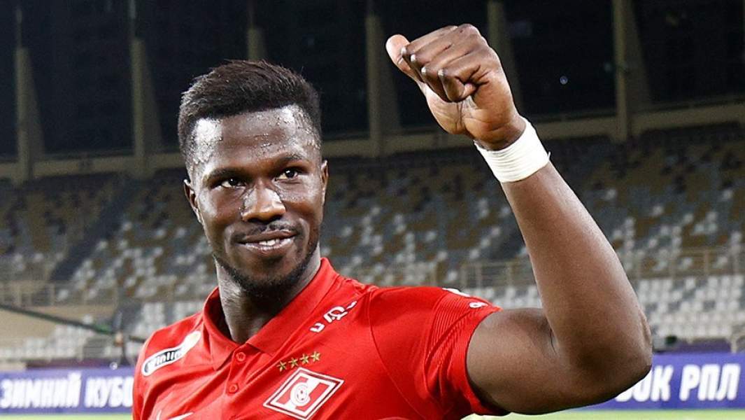 Игрок «Спартака» Бальде Кейта радуется победе в матче зимнего Кубка РПЛ между ФК «Ростов» (Ростов-на-Дону) и ФК «Спартак» (Москва)