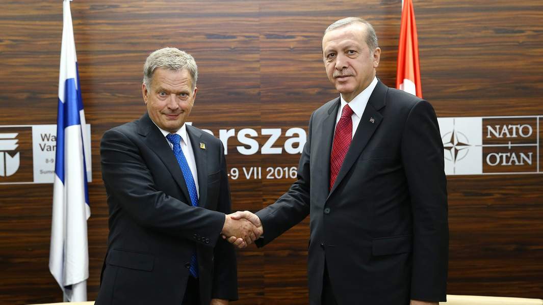 Президент Турции Реджеп Тайип Эрдоган и президент Финляндии Саули Ниинистё