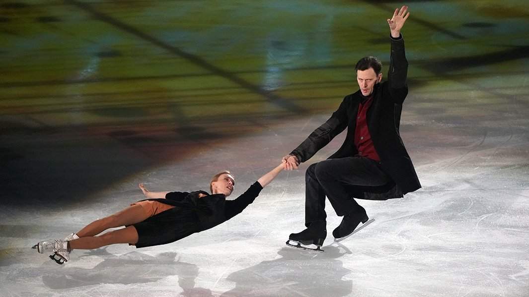 Татьяна Тотьмянина и Максим Маринин во время выступления на турнире «Русский вызов»