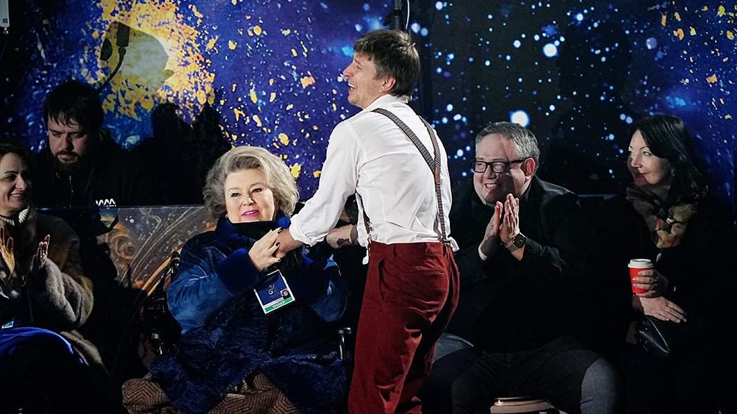 Алексей Ягудин и Татьяна Тарасова после выступления на турнире по фигурному катанию «Русский вызов»