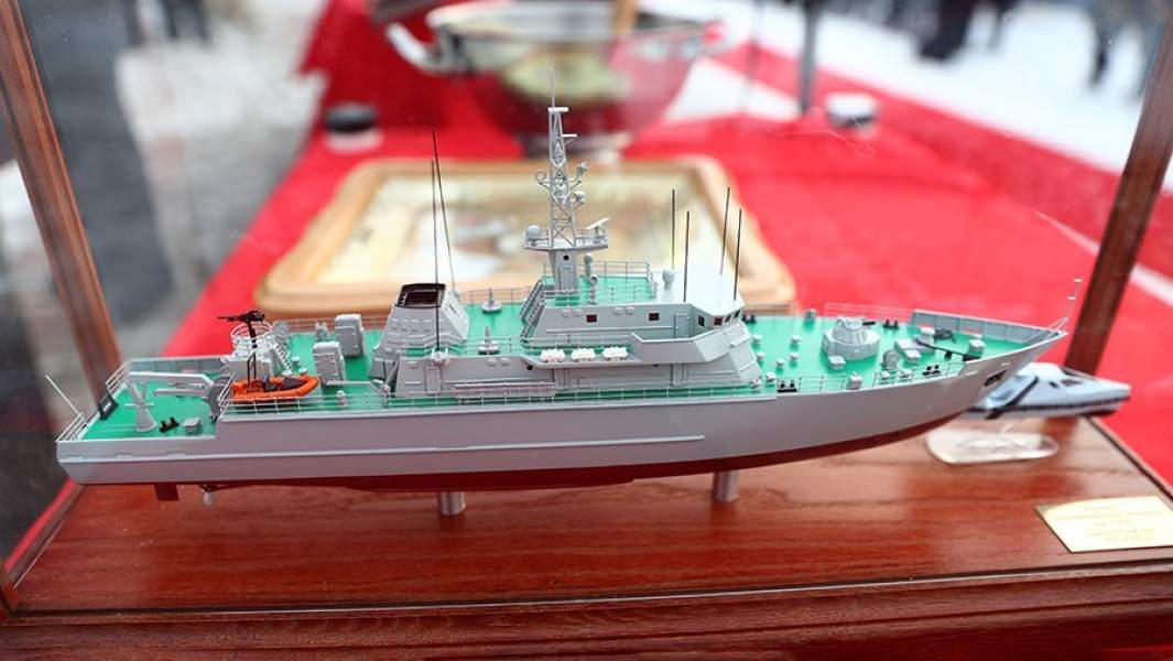 Макет новейшего корабля противоминной обороны проекта 12700 