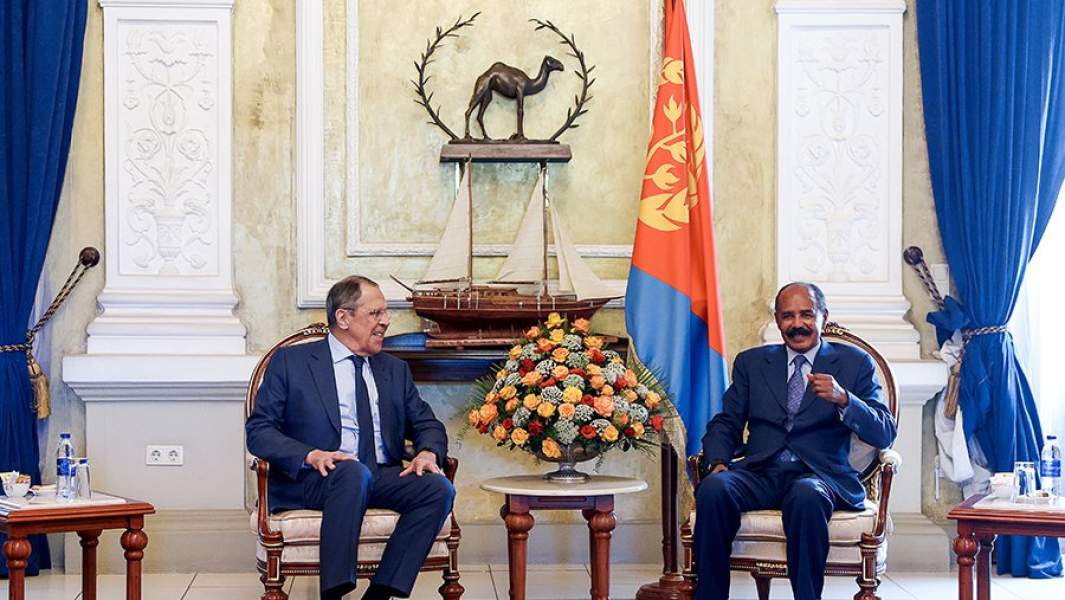 Министр иностранных дел РФ Сергей Лавров и президент Эритреи Исайяс Афеворки во время встречи