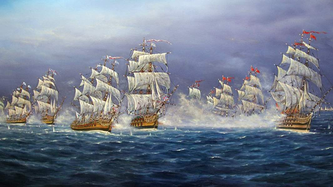 Картина художника Владимира Косова «Сражение у Фидониси. 1788 год»