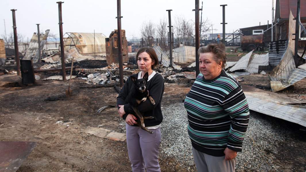 Пожар в Тюменской области у поселка Успенка