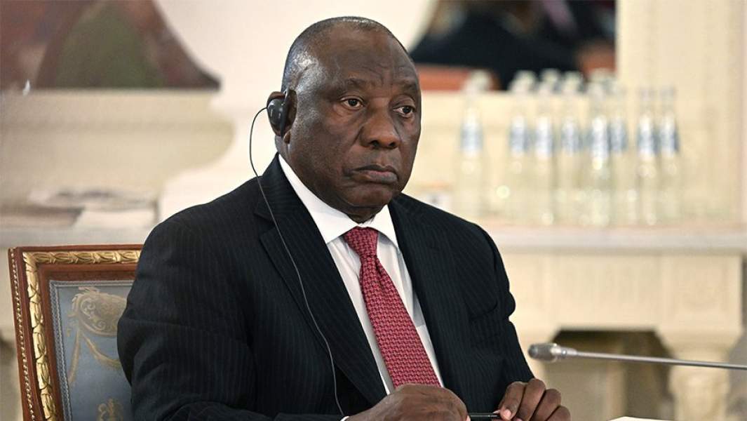 Президент ЮАР Сирил Рамафоса на встрече президента РФ Владимира Путина с лидерами ряда африканских государств