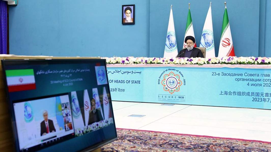 Президент Ирана Эбрахим Раиси участвует в режиме видеоконференции участие в заседании Совета глав государств – членов Шанхайской организации сотрудничества