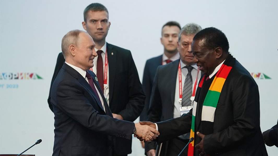 Владимир Путин и президент Зимбабве Эммерсон Дамбудзо Мнангагва