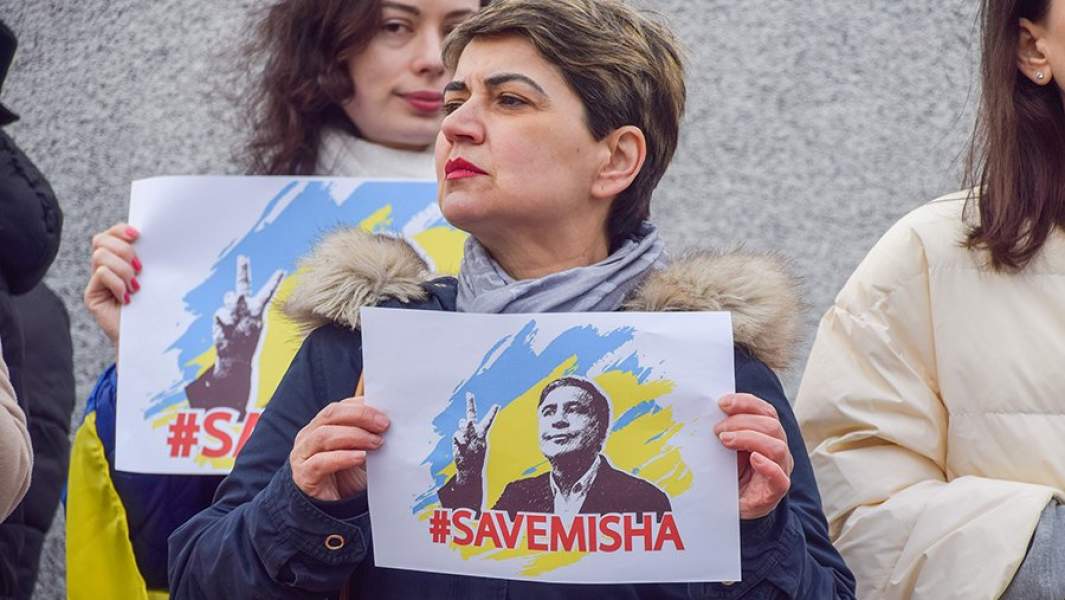 Сторонники Михаил Саакашвили во время митинга в Лондоне. Март 2023 год