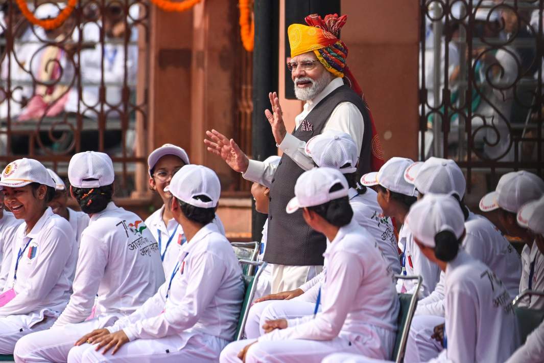 Премьер-министр Индии Нарендра Моди во время празднования Дня независимости 