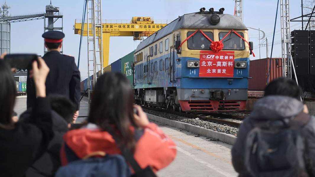 Отправление из Пекина в Москву первого прямого грузового поезда в рамках международных ж/д грузоперевозок Китай-Европа
