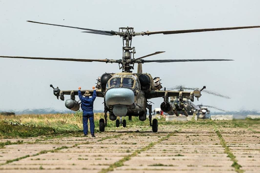 Работа вертолетов Ка-52 в зоне СВО
