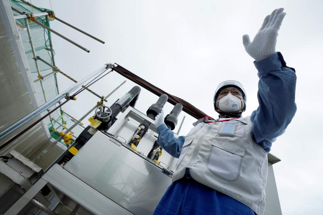 Объект по сбросу очищенной радиоактивной воды в море с АЭС Фукусима, Япония