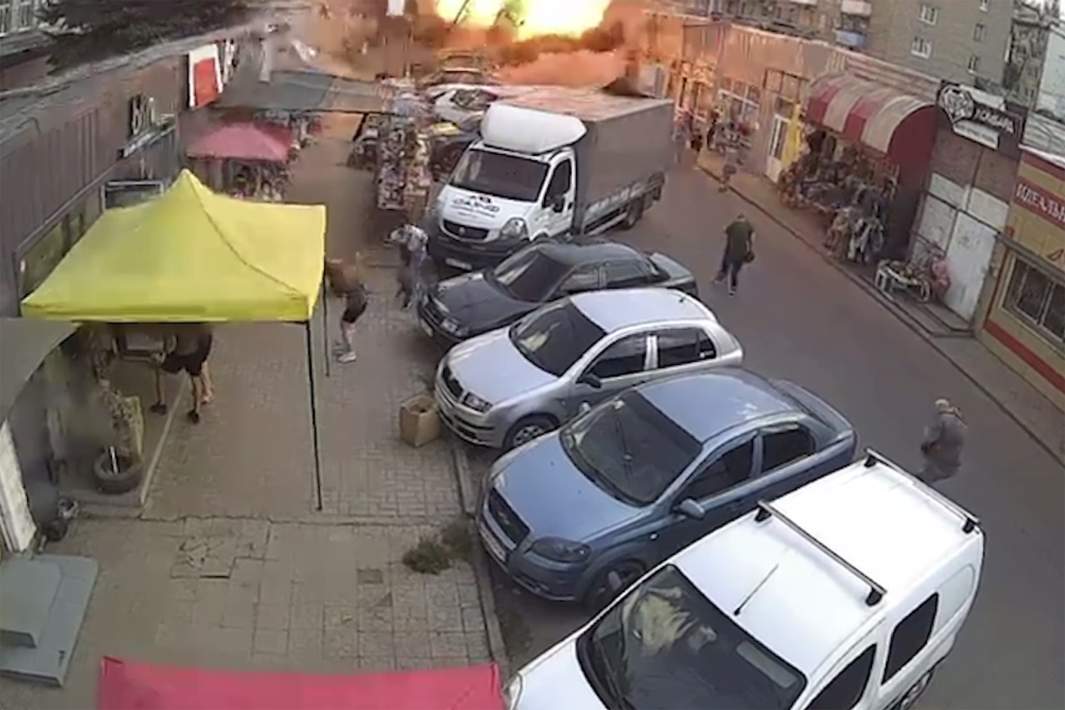 Ракетный удар по рынку в Константиновке