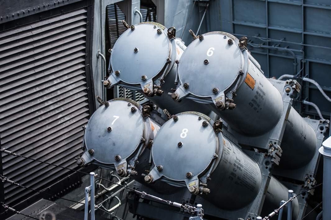 Пусковые установки ракетного комплекса «Уран» на корвете Тихоокеанского флота «Совершенный»