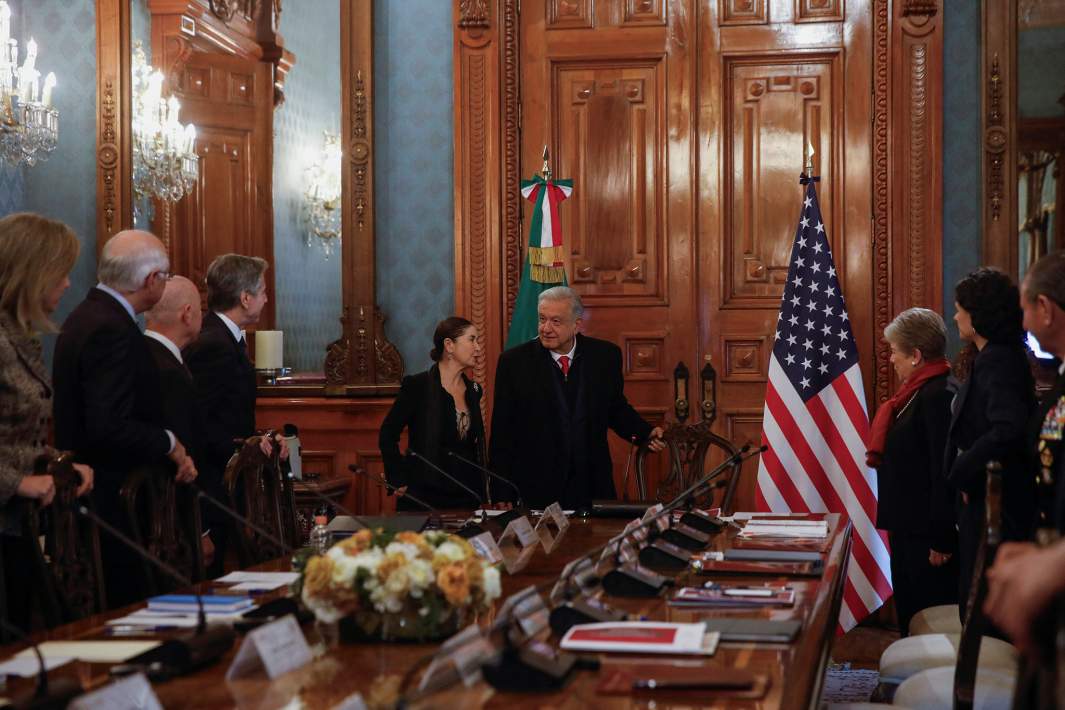 Госсекретарь США Энтони Блинкен принимает участие во встрече с президентом Мексики Андресом Мануэлем Лопесом Обрадором