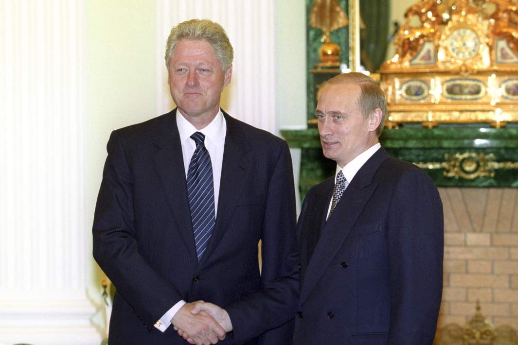 Российско-американская встреча на высшем уровне. Завершающая встреча президента США Билла Клинтона (слева) и президента РФ Владимира Владимировича Путина