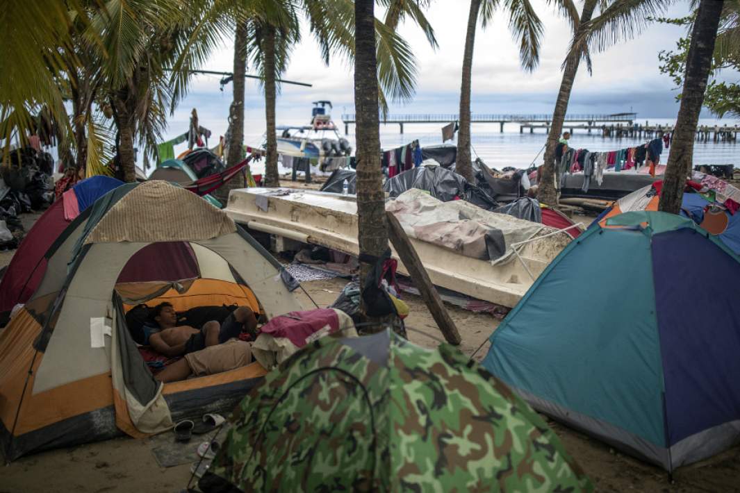 Палаточный лагерь беженцев в Некокли, Колумбия