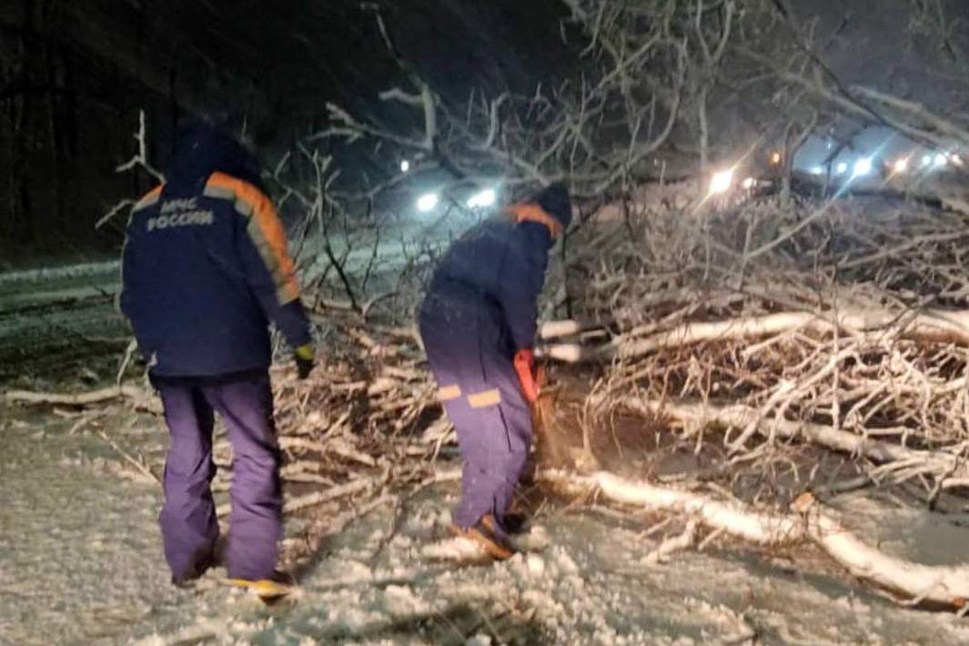 Последствия снегопада в Ставропольском крае