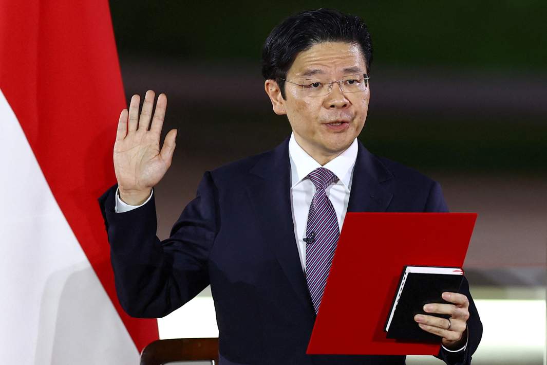 Премьер-министра Сингапура Лоуренс Вонг во время присяги, Сингапур. 15 мая 2024 года