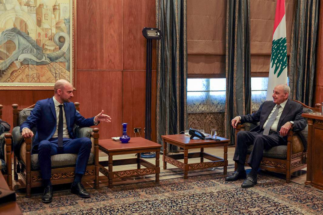 Слева направо: министр иностранных дел Франции Жан-Ноэль Барро и спикер ливанского парламента Набих Берри