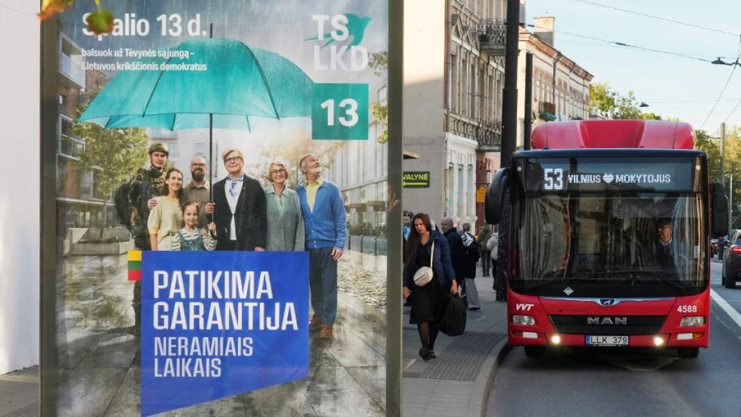Предвыборный плакат партии «Демократического союза „Во имя Литвы“»