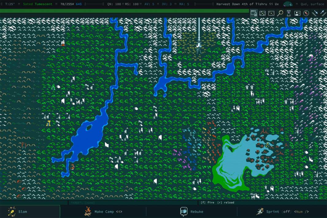 Скриншот из игры Caves of Qud