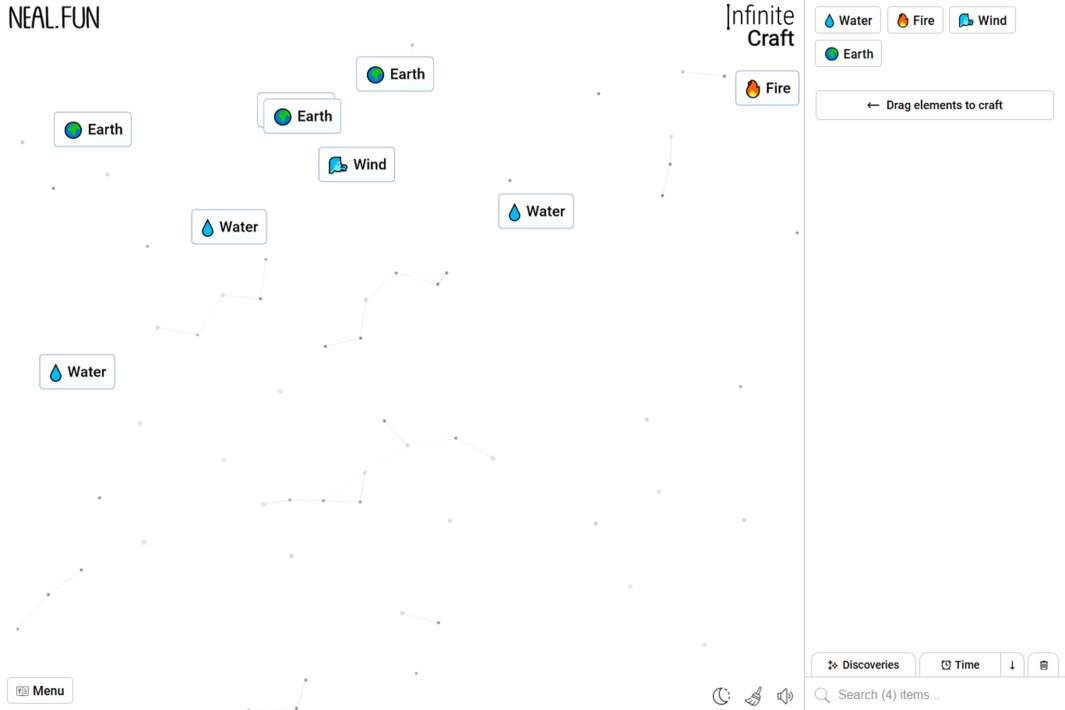 Скриншот из игры Infinite Craft