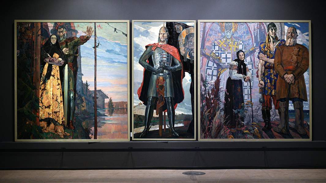 Триптих художника Павла Корина «Северная баллада», «Александр Невский», «Старинный сказ»