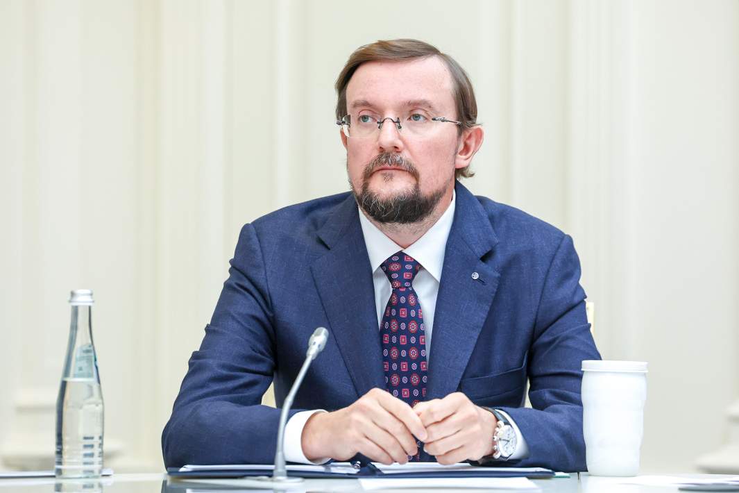  Председатель Общероссийской общественной организации "Деловая Россия" Алексей Репик во время встречи президента РФ Владимира Путина в режиме видеоконференции с членами Общероссийской общественной организации "Деловая Россия" в рамках XX Форума-съезда организации