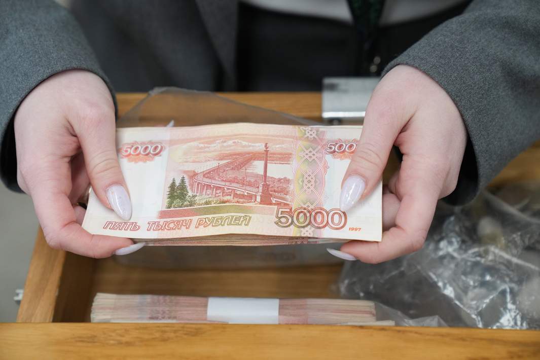Рубли в руках 