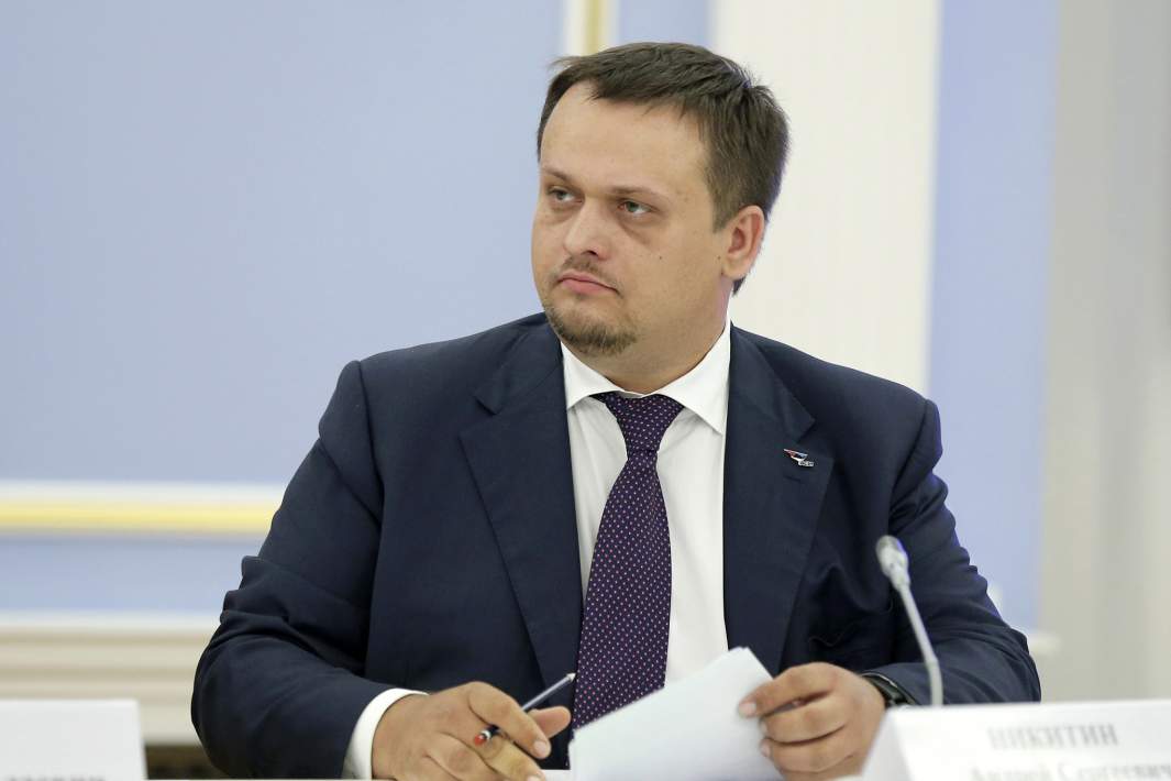 Генеральный директор АНО «Агентство стратегических инициатив» Андрей Никитин в подмосковной резиденции «Горки» на совещании о разработке и реализации планов мероприятий (дорожных карт), подготовленных в рамках Национальной предпринимательской инициативы по улучшению инвестиционного климата в Российской Федерации. 2013 год