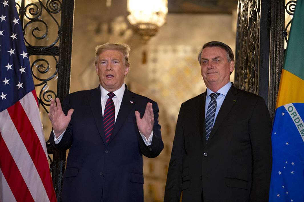 Президент США Дональд Трамп и Жаир Болсонар в Мар-а-Лаго в Палм-Бич